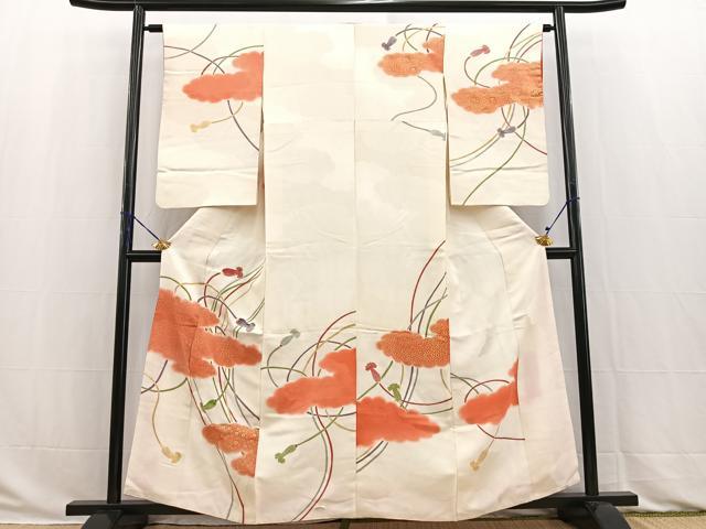 平和屋着物■訪問着 刺繍 雲重ね紐文 金彩 正絹 逸品 BAAW2871yc