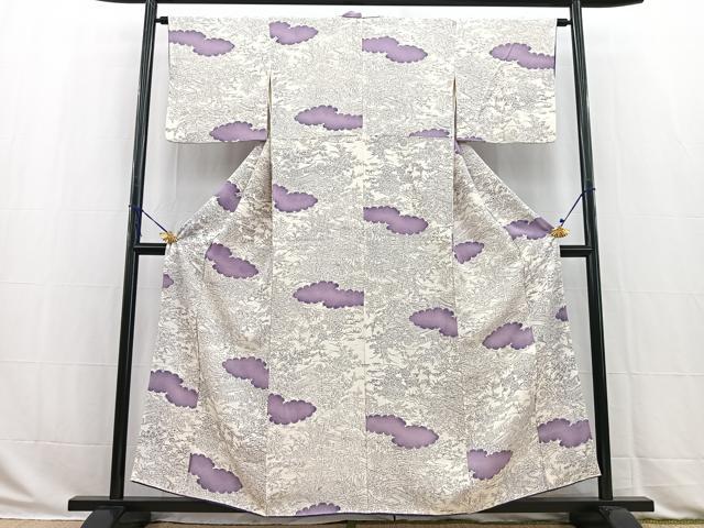 平和屋着物■上質な小紋 雲重ね風景文 正絹 逸品 BAAW2872yc