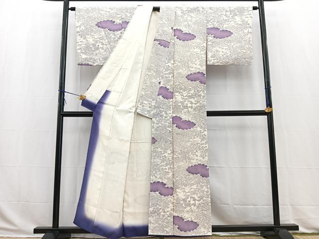 平和屋着物■上質な小紋 雲重ね風景文 正絹 逸品 BAAW2872yc
