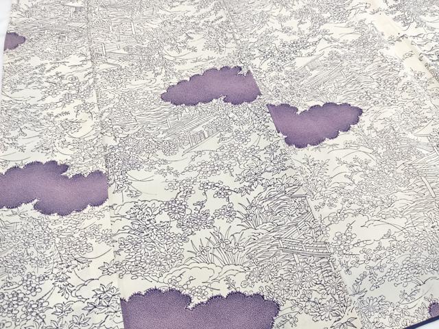 平和屋着物■上質な小紋 雲重ね風景文 正絹 逸品 BAAW2872yc
