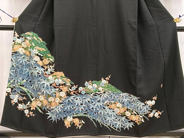 平和屋着物■豪華黒留袖 作家物 松竹梅 金彩 正絹 逸品 BAAW2876yc
