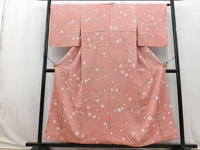 平和屋着物■上質な小紋 絞り 吉祥花文 正絹 逸品 BAAW2884yc