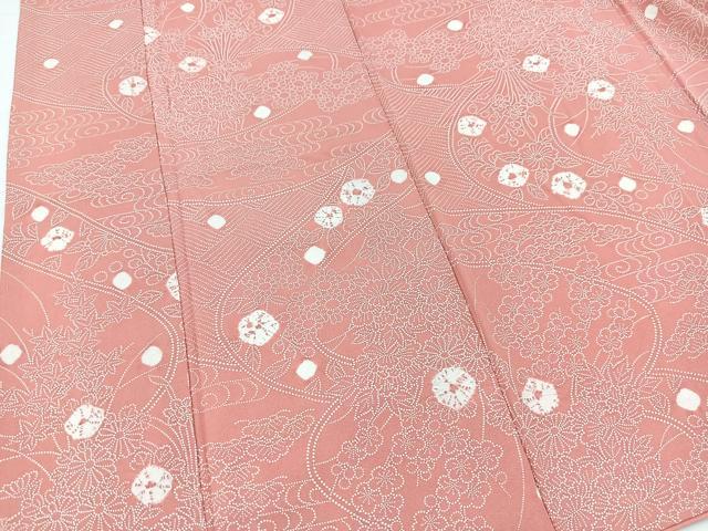 平和屋着物■上質な小紋 絞り 吉祥花文 正絹 逸品 BAAW2884yc