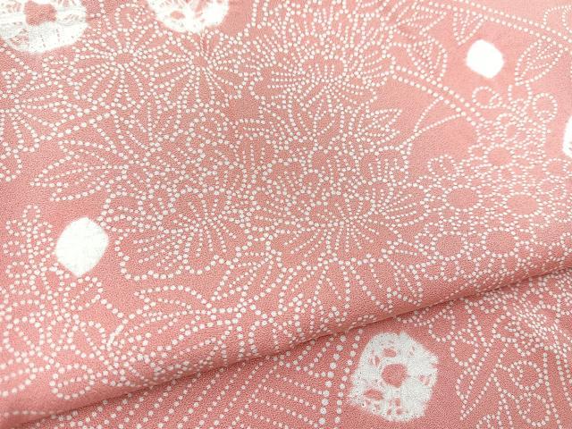 平和屋着物■上質な小紋 絞り 吉祥花文 正絹 逸品 BAAW2884yc