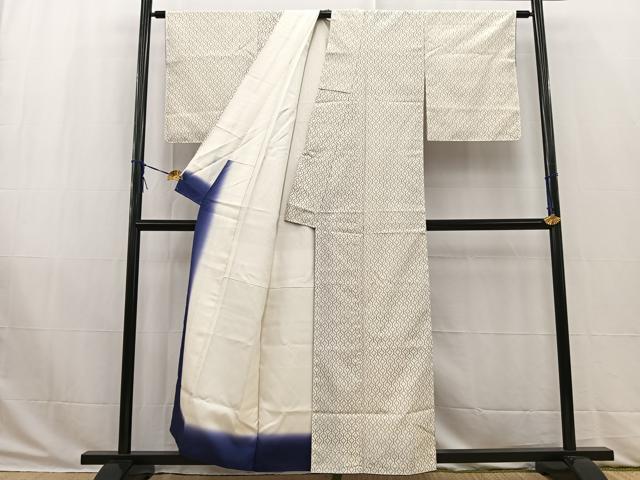 平和屋着物■上質な紬 ミューズ染色集 欧承 七宝文 反端付き 正絹 逸品 未使用 BAAW2892yc