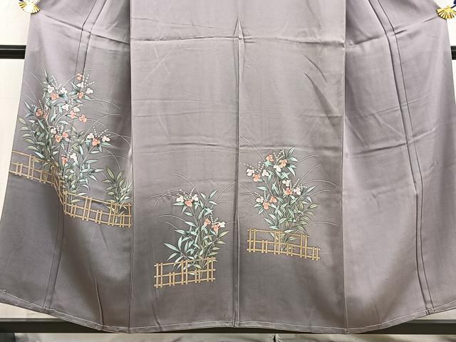 平和屋着物■訪問着 手描き 草花文 暈し染め 正絹 逸品 BAAW2941yc