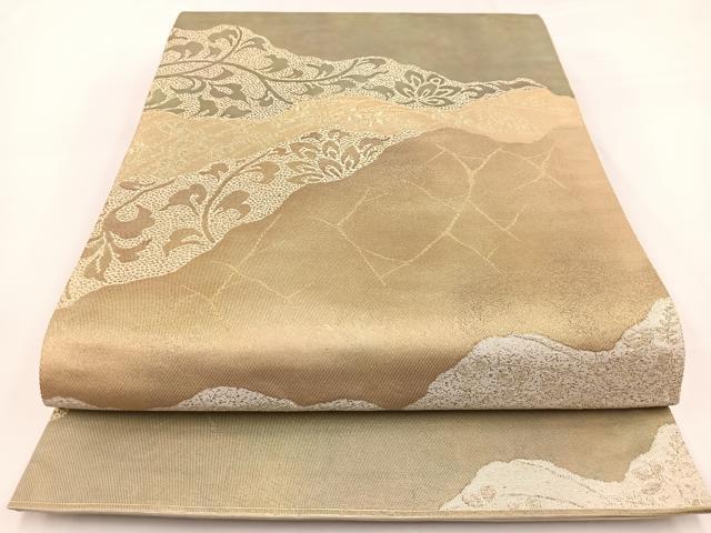 平和屋着物◎六通柄袋帯 道長更紗花文 金銀糸 引箔 正絹 逸品 BAAW2962yc