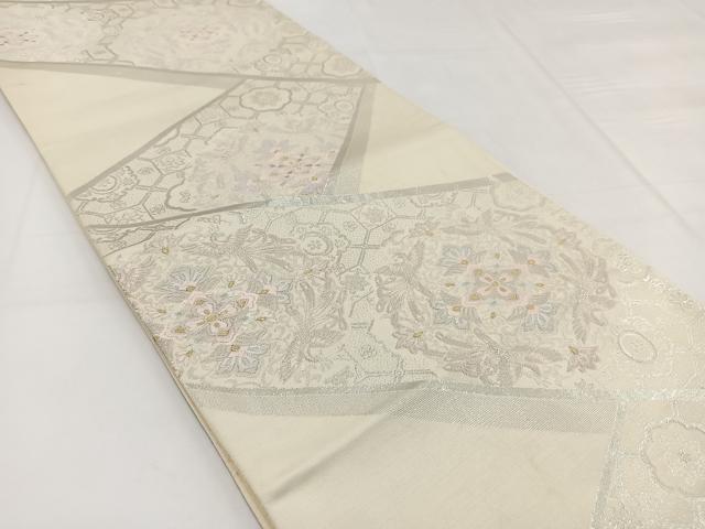 平和屋着物◎六通柄袋帯 唐織 鳳凰更紗花文 金銀糸 正絹 逸品 BAAW2999yc