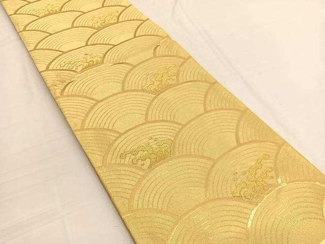平和屋着物◎六通柄袋帯 立波青海波 金糸 正絹 逸品 BAAW3020hv