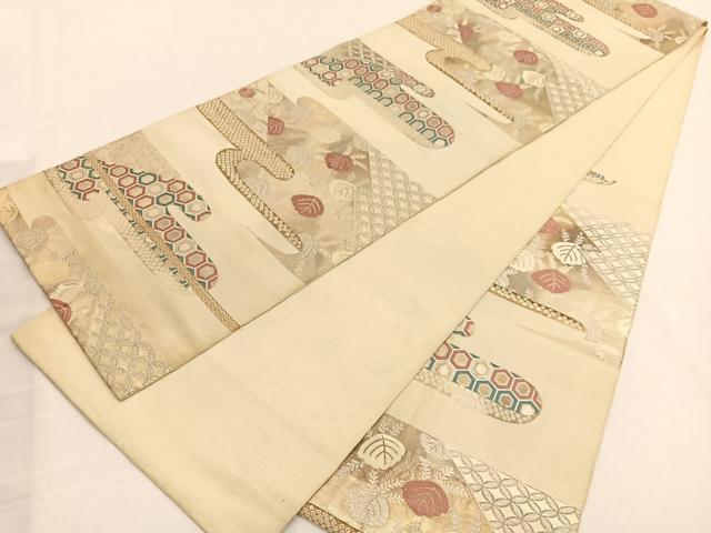 平和屋着物◎六通柄 本袋帯 唐織 エ霞有職桐文 金銀糸 正絹 逸品 BAAW3023hv
