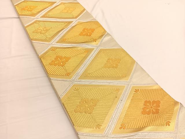 平和屋着物◎六通柄袋帯 唐織 花菱文 金銀糸 正絹 逸品 BAAW3060hv
