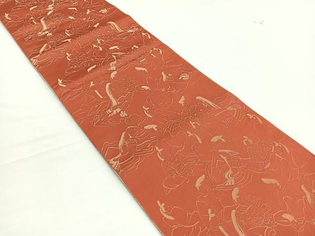 平和屋着物◎両面 全通柄袋帯 三十六歌仙 金糸 正絹 逸品 BAAW3067hv