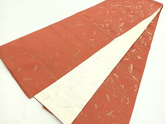 平和屋着物◎両面 全通柄袋帯 三十六歌仙 金糸 正絹 逸品 BAAW3067hv