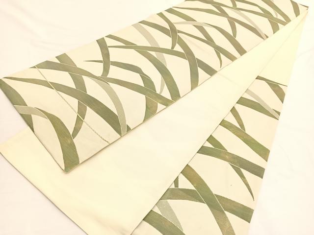 平和屋着物◎六通柄袋帯 草葉文 金糸 正絹 逸品 BAAW3092hv