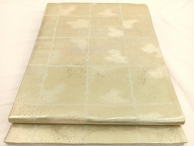 平和屋着物◎六通柄袋帯 破れ色紙文様 金糸 正絹 逸品 BAAW3095hv