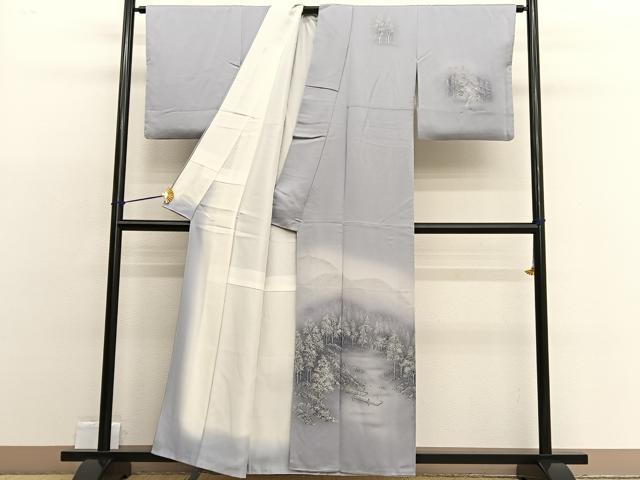 平和屋着物■訪問着 雪景色 暈し染め 正絹 逸品 BAAW3203hv