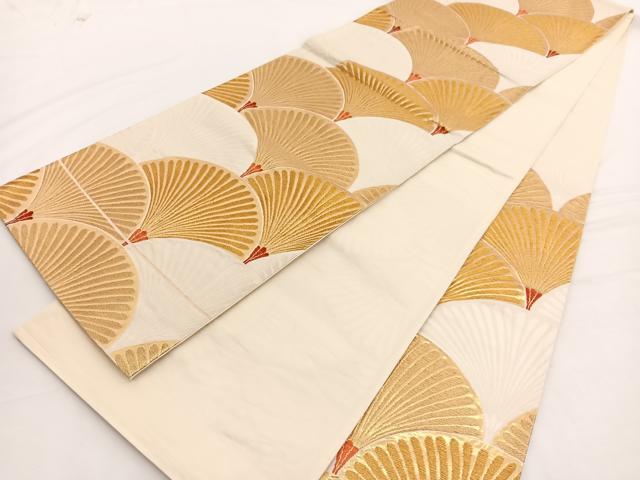 平和屋着物◎六通柄袋帯 青海波 金糸 正絹 逸品 BAAW3234hv