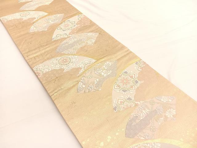 平和屋着物◎六通柄袋帯 唐織 粋創扇面 金銀糸 高島屋扱い 正絹 逸品 BAAW3257hv