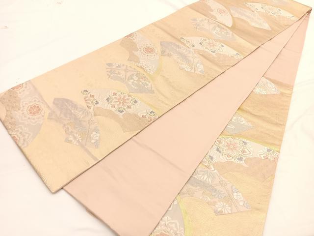 平和屋着物◎六通柄袋帯 唐織 粋創扇面 金銀糸 高島屋扱い 正絹 逸品 BAAW3257hv