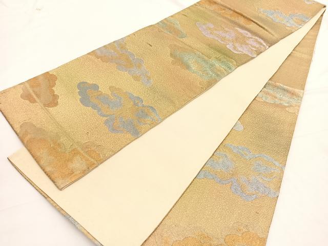 平和屋着物◎六通柄袋帯 瑞雲 金銀糸 正絹 逸品 BAAW3261hv