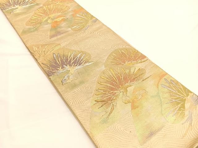 平和屋着物◎六通柄袋帯 浜松文 金銀糸 正絹 逸品 BAAW3310hv