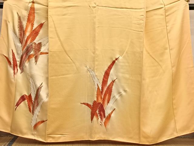 平和屋着物■訪問着 刺繍 草葉文 暈し染め 金彩 正絹 逸品 BAAW3370hv