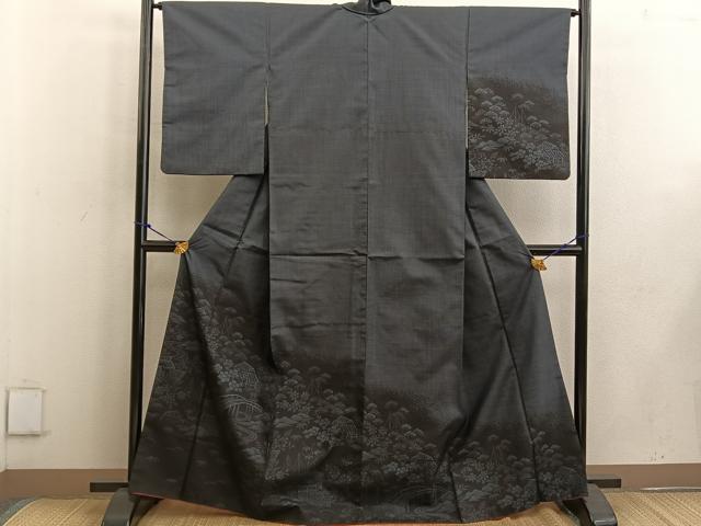 平和屋着物●訪問着 紬地 御所解花文 正絹 逸品 BAAW3438mz