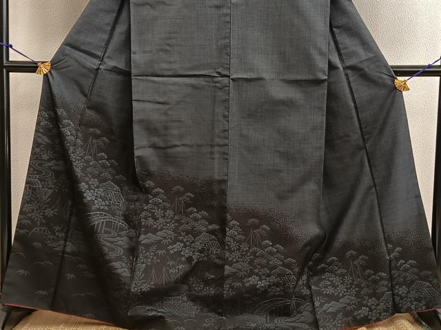 平和屋着物●訪問着 紬地 御所解花文 正絹 逸品 BAAW3438mz