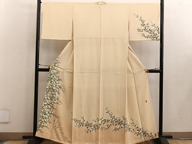 平和屋着物●訪問着 友禅 作家物 枝花文 暈し染め 正絹 逸品 BAAW3441mz
