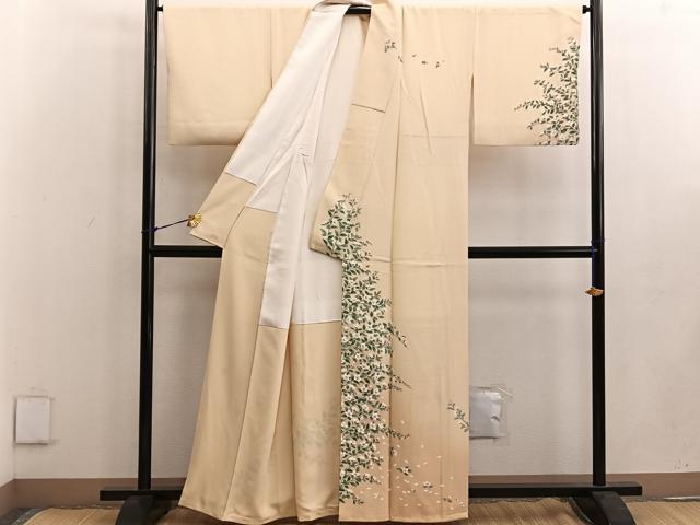 平和屋着物●訪問着 友禅 作家物 枝花文 暈し染め 正絹 逸品 BAAW3441mz