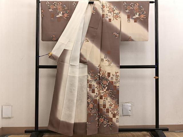 平和屋着物●訪問着 鳳凰花文 暈し染め 金彩 正絹 逸品 BAAW3442mz