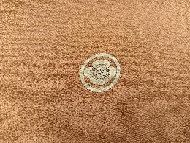 平和屋着物●豪華色留袖 七宝菊花地紋 琥珀色 正絹 逸品 BAAW3451mz