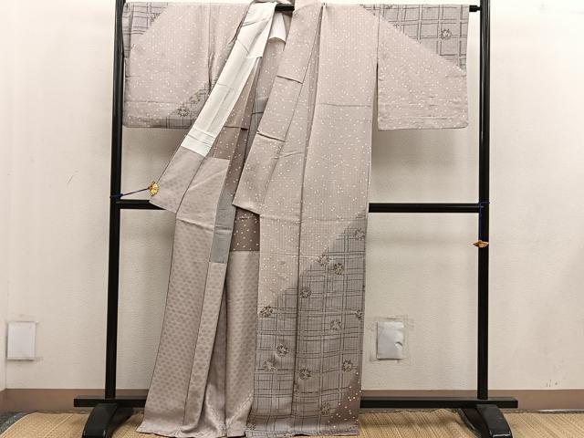 平和屋着物●訪問着 胴抜き仕立て 七宝花丸文 暈し染め 金彩 正絹 逸品 BAAW3460mz