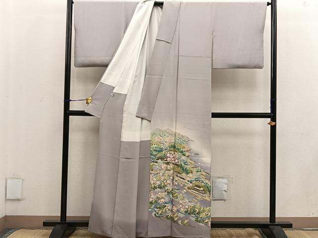 平和屋着物●本加賀友禅作家 小田美知代 色留袖 風景梅花文 暈し染め 正絹 逸品 BAAW3470mz