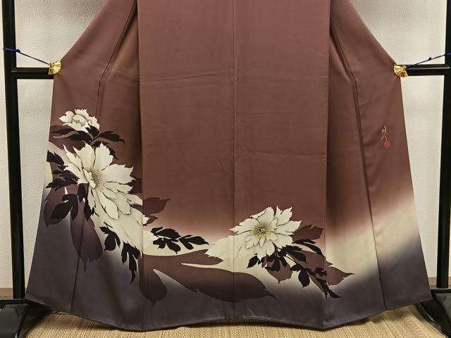 平和屋着物●京の匠日展作家 丹下雄介 訪問着 牡丹 暈し染め 正絹 逸品 BAAW3471mz
