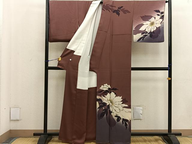 平和屋着物●京の匠日展作家 丹下雄介 訪問着 牡丹 暈し染め 正絹 逸品 BAAW3471mz
