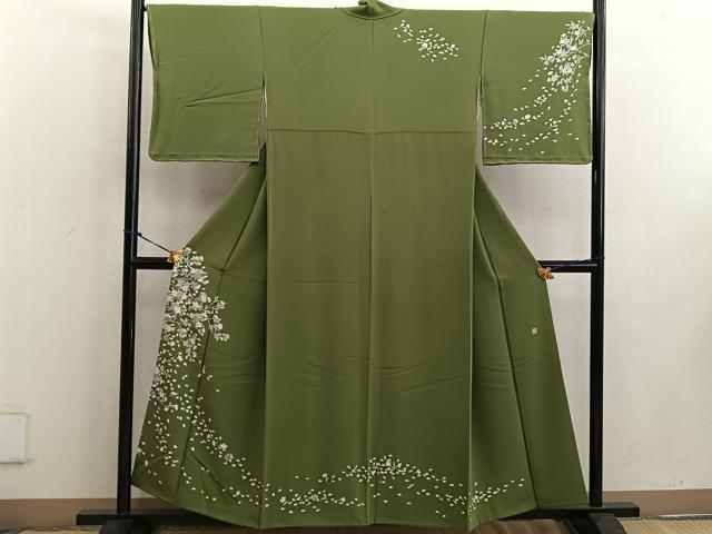 平和屋着物●染師 故・山代谷隆 訪問着 枝花文 正絹 逸品 BAAW3477mz