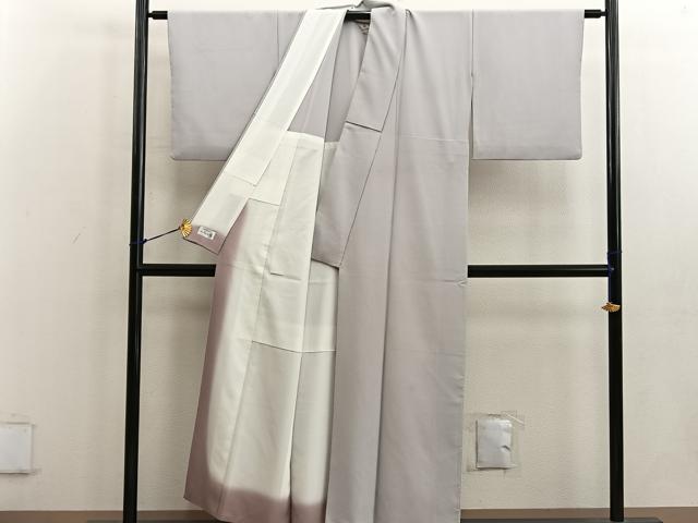 平和屋着物●洗える最高級着物 <英>はなぶさ謹製 色無地 背抜き仕立て 練色 BAAW3488mz