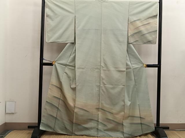 平和屋着物●訪問着 本場染大島紬 流水文 正絹 逸品 BAAW3500mz