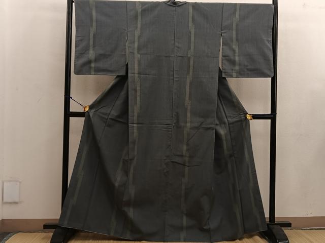 平和屋着物●上質な紬 100亀甲 亀甲間道 正絹 逸品 BAAW3502mz