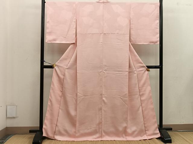 平和屋着物●上質な色無地 亀甲地紋 宍色 正絹 逸品 BAAW3510mz