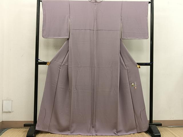 平和屋着物●本草木染作家 瑞寶 色無地 煎茶色 反端付き 正絹 逸品 未使用 BAAW3516mz