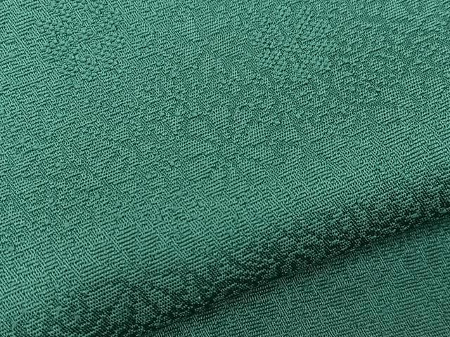 平和屋着物●上質な色無地 菊地紋 木賊色 正絹 逸品 BAAW3521mz