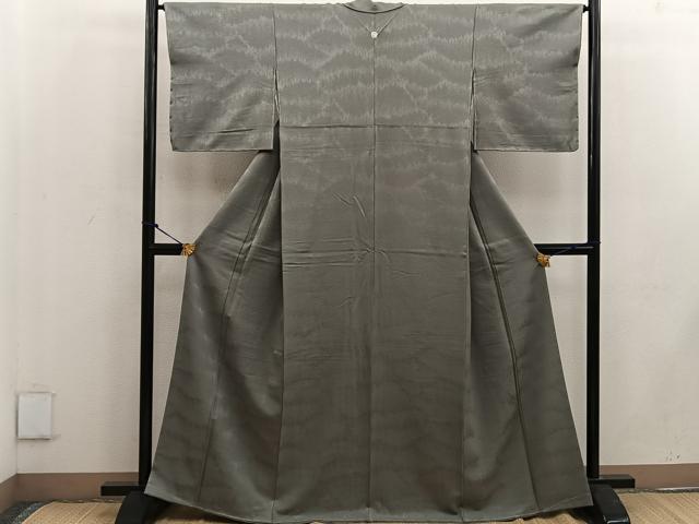 平和屋着物●上質な色無地 樹林地紋 利休色 正絹 逸品 未使用 BAAW3528mz