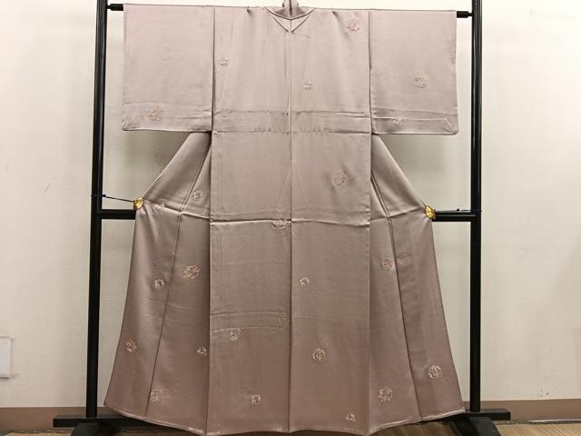 平和屋着物▽上質な小紋 単衣 中国三大刺繍 総刺繍 相良刺繍 花蝶文 正絹 逸品 BAAW3532mz