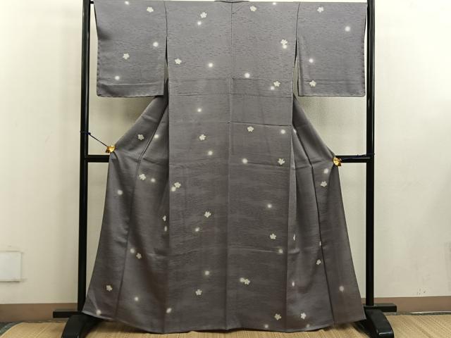 平和屋着物▽上質な小紋 単衣 梅 蛍暈し 金彩 正絹 逸品 BAAW3536mz