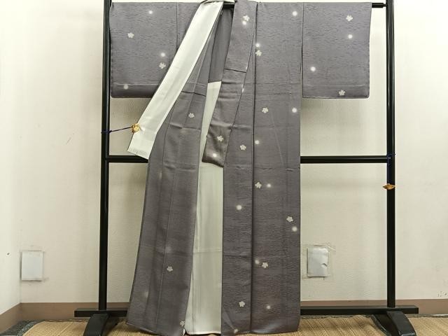 平和屋着物▽上質な小紋 単衣 梅 蛍暈し 金彩 正絹 逸品 BAAW3536mz