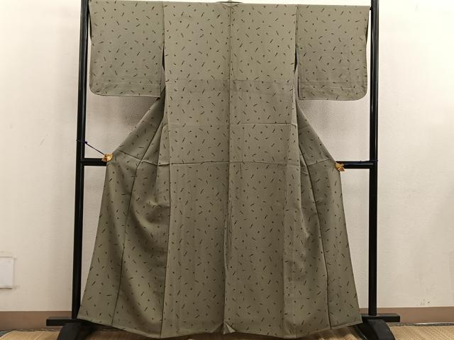 平和屋着物▽上質な小紋 単衣 成り物 唐辛子 正絹 逸品 BAAW3542mz