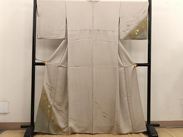 平和屋着物▽訪問着 単衣 こぼれ松葉 暈し染め 金銀彩 さが美扱い 正絹 逸品 BAAW3547mz