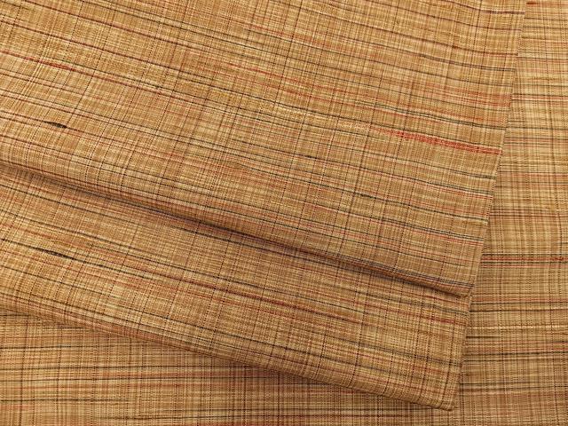 平和屋着物▽上質な紬 単衣 横段文 正絹 逸品 BAAW3552mz